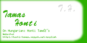 tamas honti business card